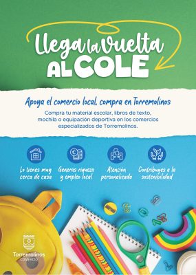 Cartel de la campaña de impulso del comercio local por la vuelta al cole