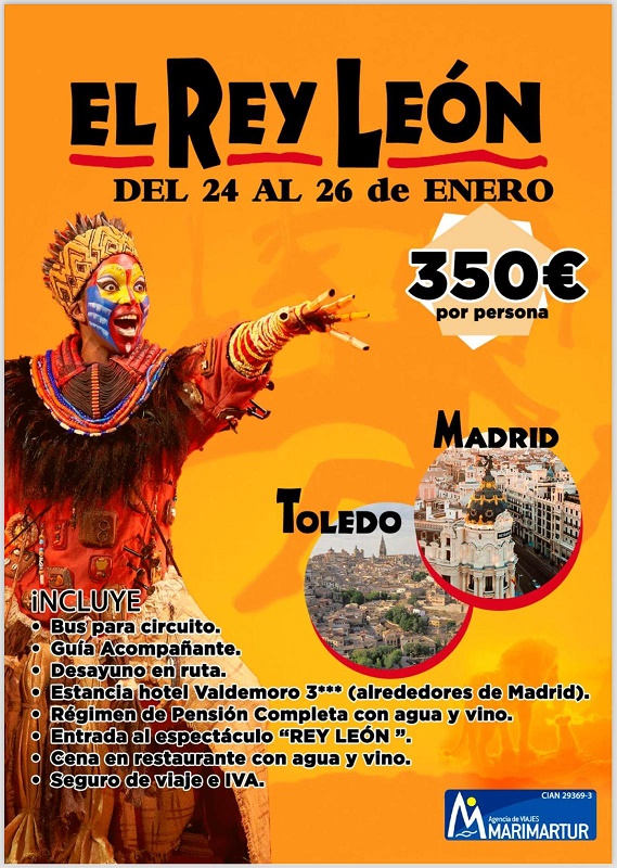 Cartel del viaje a Madrid de Tercera Edad del Ayuntamiento de Fuengirola