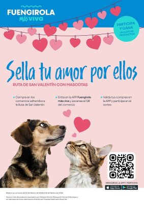 Cartel de San Valentín con mascotas